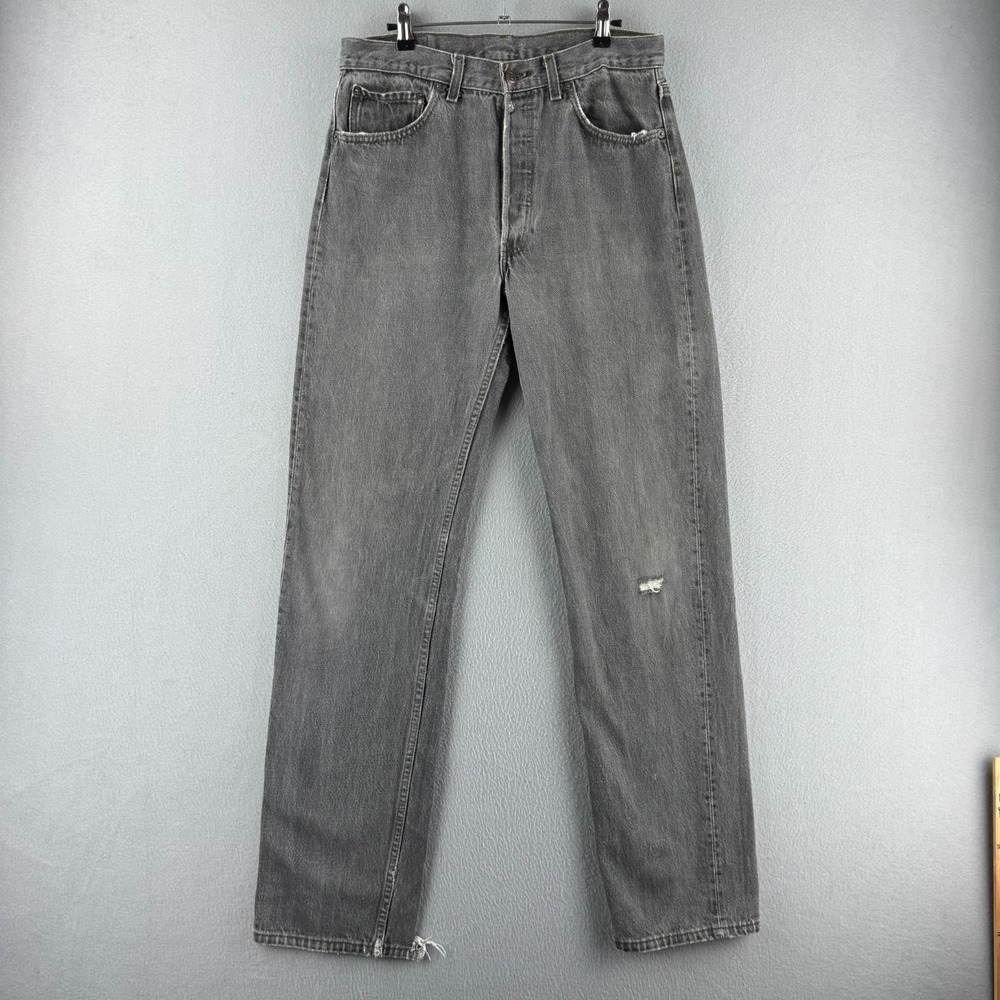 Vintage Levis Jeans Mens 34x34 (fits 32x33) 501 Gray Denim 90s Made in USA